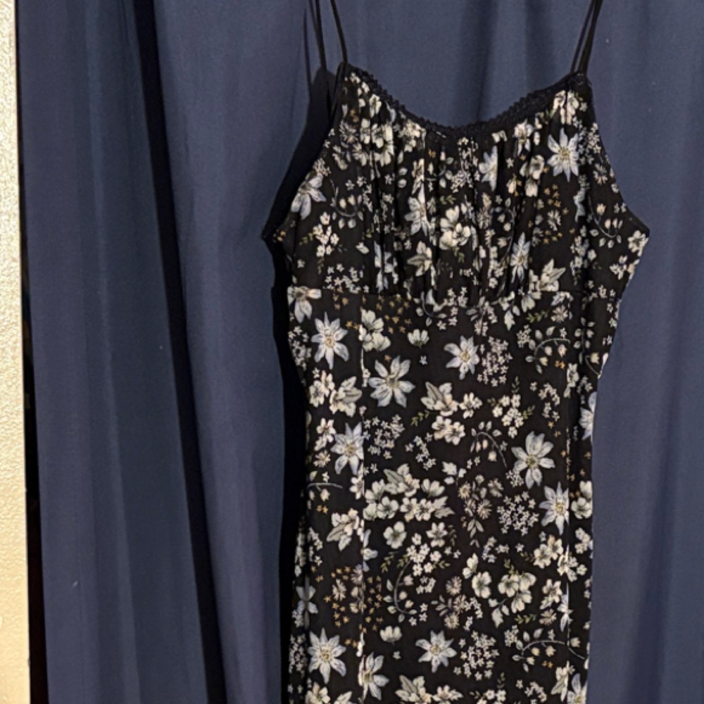 Floral Black and White Dress